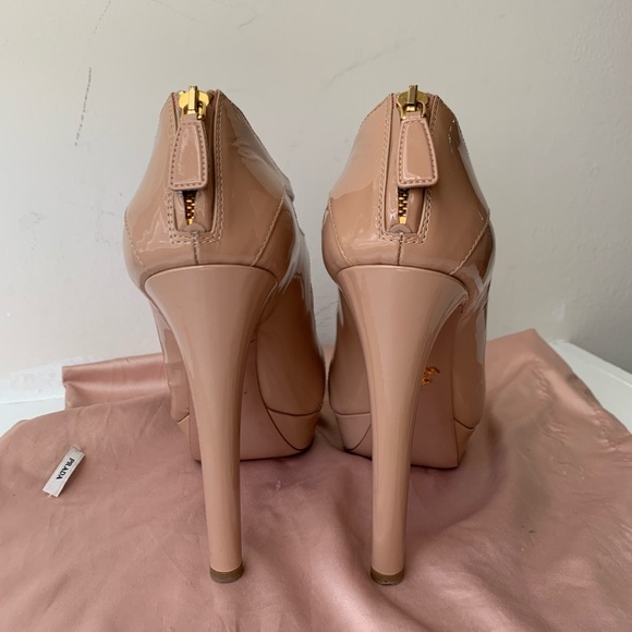 Prada Nude Patent Cutout Platform - Picture 3 of 5